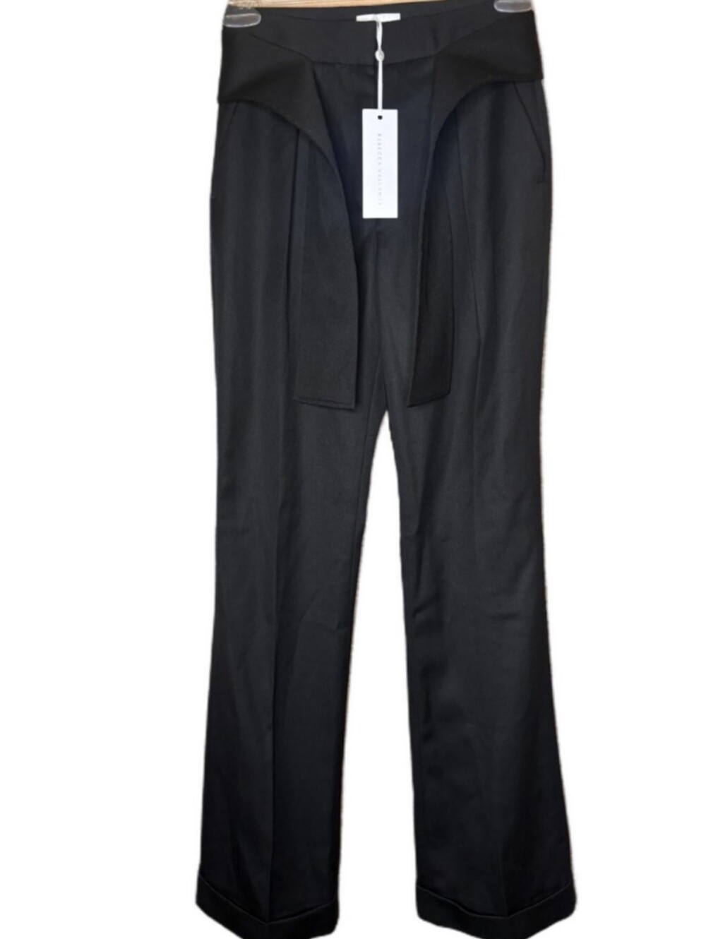 Rebecca Vallance Black Tie-Waist Calix Dress Pants Size 4 Nwt